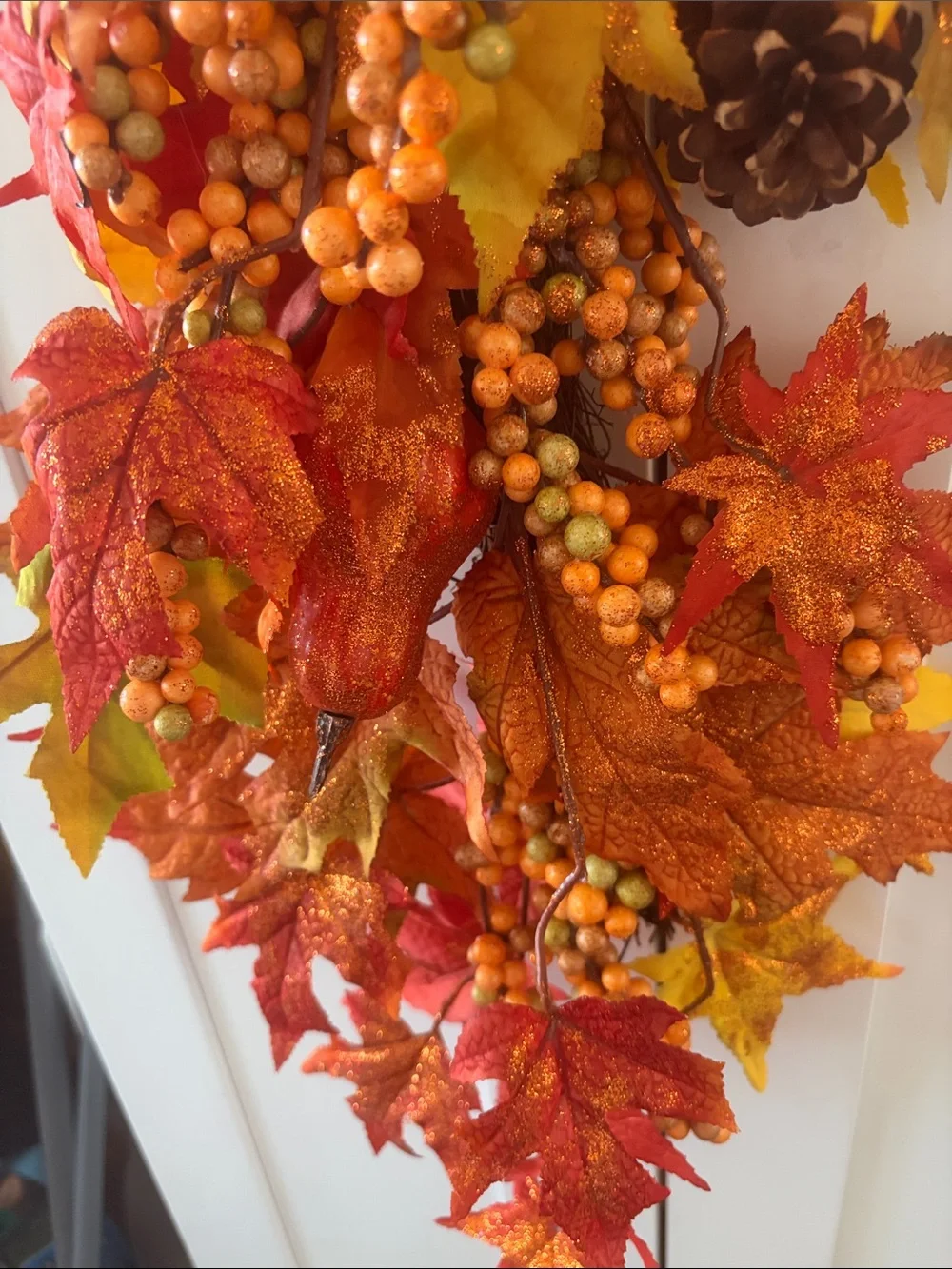 Autumn Harvest Orange Fall Hanging Swag - Seasonal Home Holiday Decor22’long 10’